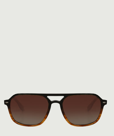 Small fit caravan style sunglasses with tortoise shell frame and brown lenses