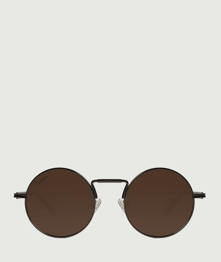 Reampunk G2-CLEAR GLASSES-round-Gunmetal/brown-Superfine