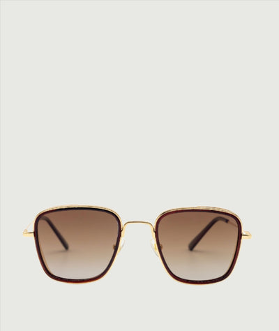 Superfine sunglasses. Aviators, metal frame, sunglasses, gold, brown